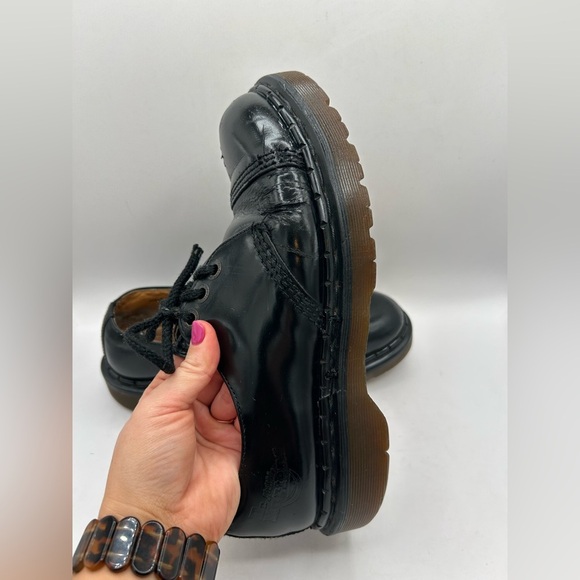 RARE VTG 80s Mens Dr. Martens 8266 Black Oxfords Sz 8 MI ENGLAND Toe Cap Platfo - Picture 6 of 15